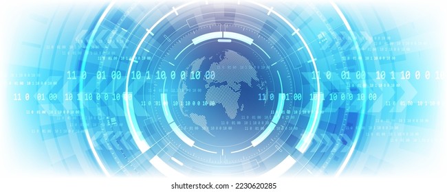 abstract blue background image technology concept and hi tech globe