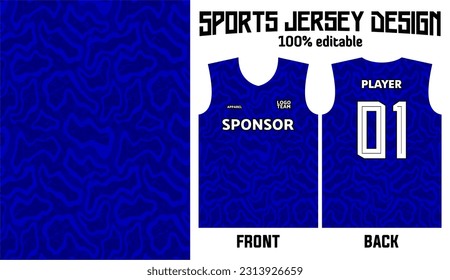 Abstract blue background jersey design for sport uniform