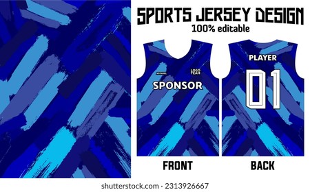 Abstract blue background jersey design for sport uniform
