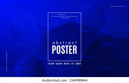 Abstract Blue Background. Landing Page Concept. Fluid Shapes Composition with Wave Stripes. Linear Gradient Poster for Web Design. Movement and Distortion Effect. Futuristic Blue Abstract Background.