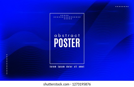 Abstract Blue Background. Landing Page Concept. Fluid Shapes Composition with Wave Stripes. Linear Gradient Poster for Web Design. Movement and Distortion Effect. Futuristic Blue Abstract Background.