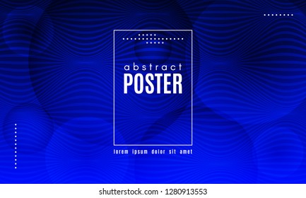 Abstract Blue Background. Landing Page Concept. Fluid Shapes Composition with Wave Stripes. Linear Gradient Poster for Web Design. Movement and Distortion Effect. Futuristic Blue Abstract Background.