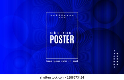 Abstract Blue Background. Landing Page Concept. Fluid Shapes Composition with Wave Stripes. Linear Gradient Poster for Web Design. Movement and Distortion Effect. Futuristic Blue Abstract Background.