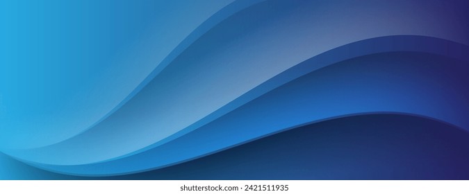 abstract blue background with layered wavy shapes composition. vector illustration