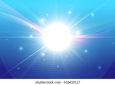 Abstract blue background with light coming from center