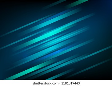 Abstract Blue Background With Light Diagonal Lines. Speed Motion Design. Dynamic Sport Texture. Technology Stream Vector Illustration.