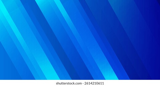 Abstract blue background with light diagonal lines. Motion light design. Technology futuristic striped lines with light effect on blue background. Space for text.