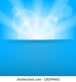 Abstract blue background with light effects