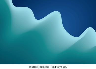 Abstract blue background with light blue gradient and waves. Vector illustration of background.