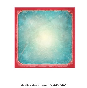 Abstract blue background with light in the middle, the background is in red frame.
