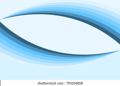 Abstract blue background with light wavy. Brochure design or flyer. Vector illustration