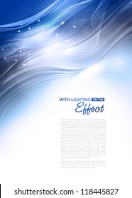 Abstract blue background with lighting effect. Vector