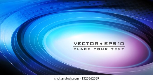 Abstract blue background with lighting effect. Futuristic design layout for presentations, posters, flyer, banner. Vector