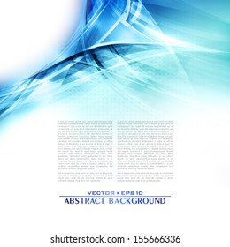 Abstract blue background with lighting effect. Vector