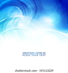 Abstract blue background with lighting effect. Vector