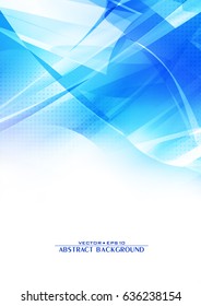 Abstract blue background with lighting effect. Cover design template layout for corporate business book, booklet, brochure, flyer, poster. Vector