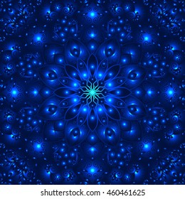 Abstract blue background with lighting effects.  Element for design. Vector illustration. 