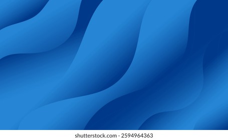 Abstract blue background with lights dynamic curve. Vector illustration