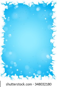 Abstract Blue Background With Lights And Frozen Frame Borders