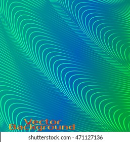 abstract blue background with line waves, vector