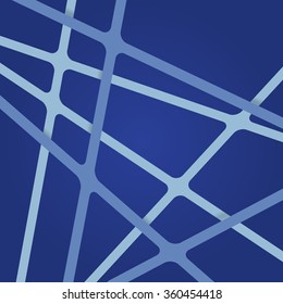 Abstract blue background. Abstract blue lines. Art blue overlapping stripes. Blue abstract streaks. Abstract blue tapes. Abstract blue ribbons. Abstract blue background for design.