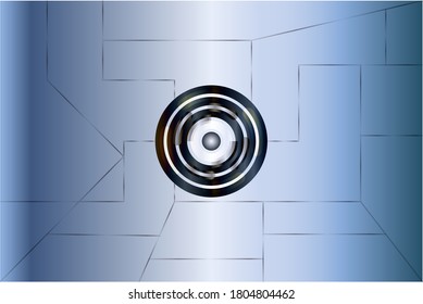 abstract blue background with lines and circles