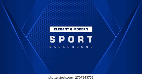 Abstract blue background with lines. Creative sport background. Blue background with metal element. Simple geometric background.
