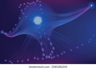 abstract blue background with lines neon colour effect, abstract background with a blue light and a white star, Abstract Blue Wave, 