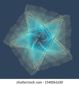 Abstract blue background with lines and stars. Vector illustration EPS10