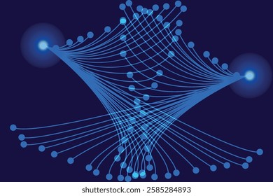abstract blue background with lines, abstract technology background, Abstract Network Connection, a blue star with many dots on it, 