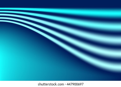Abstract blue background of luminescent lines