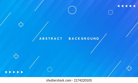 Abstract blue background with memphis element design concept