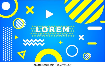 Abstract blue background. in memphis style, design, poster, background, trends
