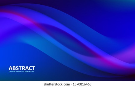 Abstract blue background with mesh gradient dynamic wave design. Elegant placard poster, banner, backdrop, web, website template. Vector illustration