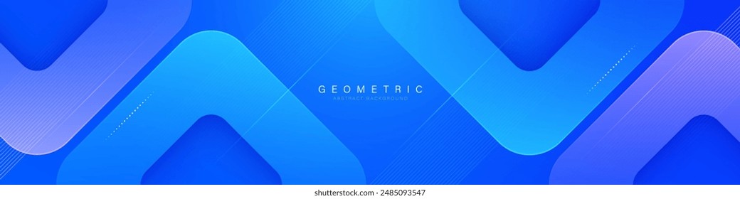 Abstract blue background. Minimal geometric. Vibrant gradient square shapes. Modern trendy graphic design. Suit for header, presentation, cover, banner, brochure, website, corporate, business