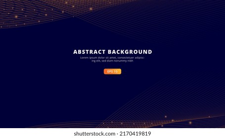 Abstract blue background with minimal gold line and white space