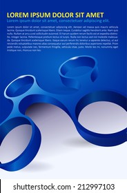 Abstract blue background with modern 3d shape for poster, flyer, brochure and other prints.