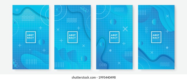 Abstract blue background. Modern corporate identity cover business vector design, flier brochure advertising. Leaflet poster social media template, Annual report for presentation, memphis style