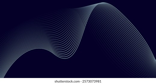 Abstract blue background with modern flowing wave lines. Futuristic background Modern concept