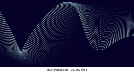 Abstract blue background with modern flowing wave lines. Futuristic background Modern concept