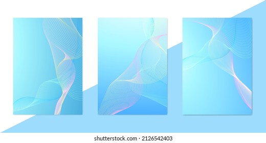 Abstract blue background with modern gradient waves. Vector banners, posters template set EPS10