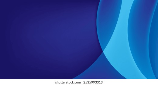 Abstract blue background. Modern simple blue geometric design. Curves and lines banner