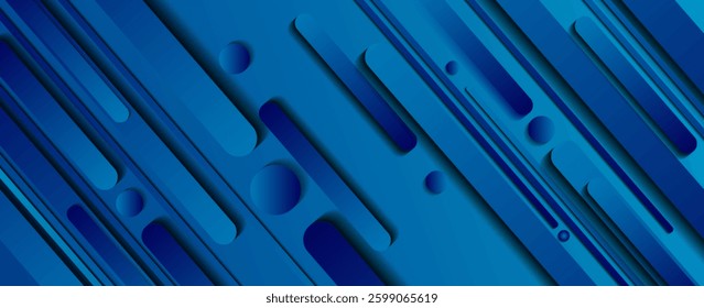 Abstract blue background. Modern simple blue geometric design. Minimal shapes. Suit for booklet, brochure, banner, poster, website, flyer, cover, corporate, backdrop. Vector illustration