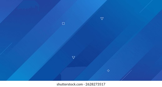 Abstract blue background. Modern simple blue geometric design. Minimal shapes. Suit for booklet, brochure, banner, poster, website, flyer, cover, corporate, backdrop. Vector illustration