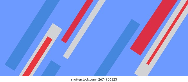 Abstract blue background. Modern simple blue, red geometric design. Minimal shapes. Suit for booklet, brochure, banner, poster, website, flyer, cover, corporate, backdrop. eps10