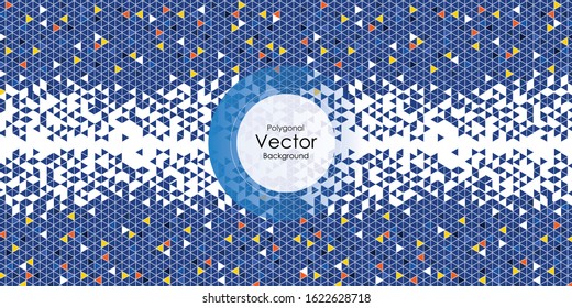 Abstract blue background with mosaic triangle