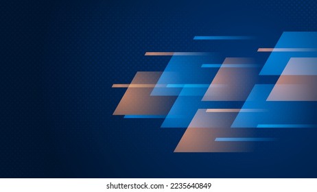 Abstract blue background with motion elements and dynamic lighting effects, empty space sports background