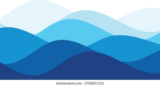 abstrakter blauer Hintergrund. Ozeanwellenschichten und abstrakter Landschaftshintergrund an der Küste. Hintergrund der Meereswelle.