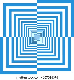 Abstract blue background in opt art style, vector illustration