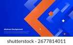 Abstract blue background with orange arrow shapes pattern design. Simple elegant  backdrop element concept. Eps10 vector
